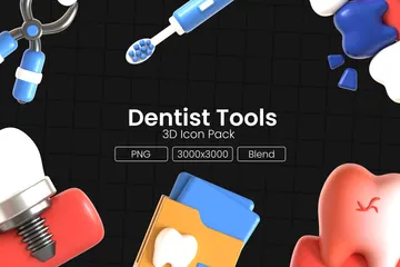 Dentist Tools 3D Icon Pack