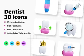 Dentista Pacote de Icon 3D