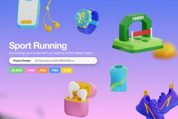 Deporte corriendo Paquete de Icon 3D