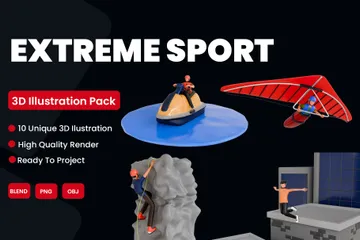 Deporte extremo Paquete de Illustration 3D