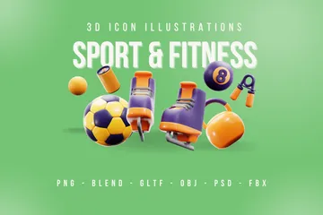 Deporte y aptitud Paquete de Icon 3D