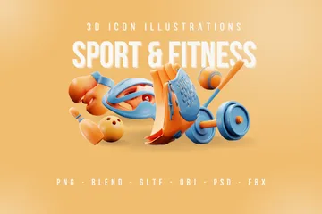 Deporte y aptitud Paquete de Icon 3D