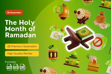 Der heilige Monat Ramadan 3D Icon Pack