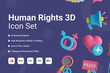 Derechos humanos Paquete de Icon 3D