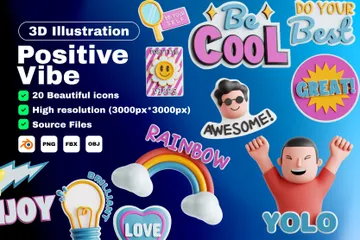 Des ondes positives Pack 3D Icon