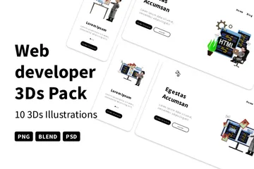 Desarrollador web Paquete de Illustration 3D