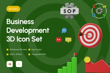 Desarrollo de negocios Paquete de Icon 3D
