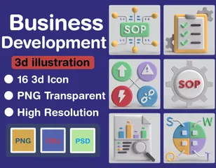 Desarrollo de negocios Paquete de Icon 3D