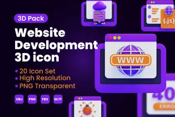 Desarrollo de sitios web Paquete de Icon 3D