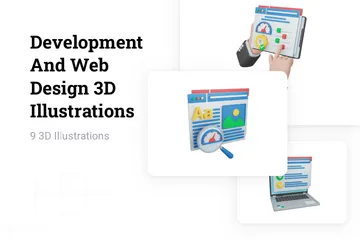 Desenvolvimento e Web Design Pacote de Illustration 3D