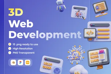 Desenvolvimento web Pacote de Icon 3D