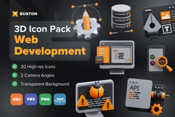 Desenvolvimento web Pacote de Icon 3D