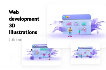 Desenvolvimento web Pacote de Illustration 3D