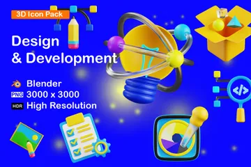 Design And Development 3D Icon Pack