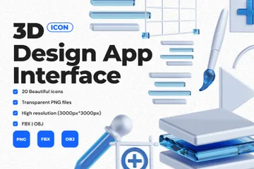 디자인 앱 인터페이스 3D Icon 팩