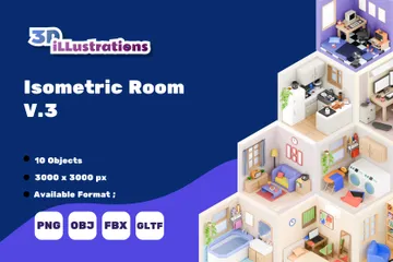 Design de quarto Pacote de Illustration 3D