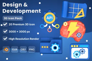 Desenvolvimento de design Pacote de Icon 3D