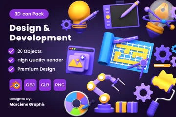 Design & Development 3D Icon Pack