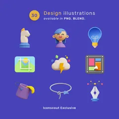 Design e desenvolvimento Pacote de Illustration 3D