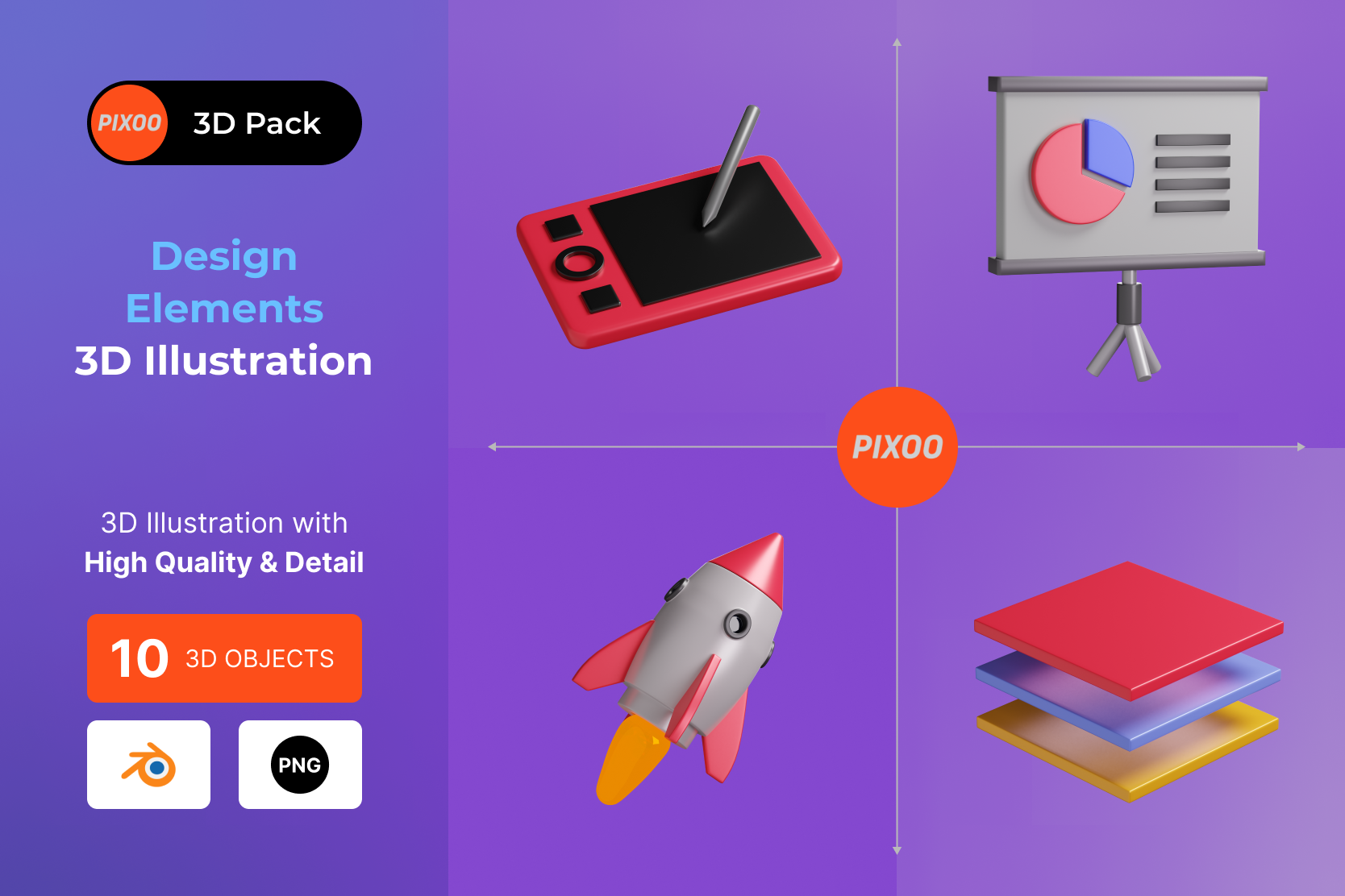 Premium Design Elements 3D Illustration pack from Design & Development