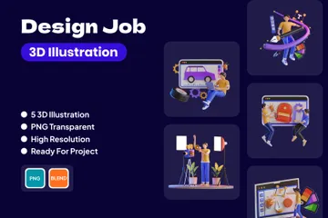 Design Job 3D Illustration Pack