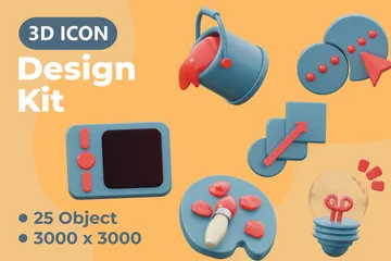 Design Kit 1 3D Icon Pack