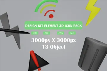 Design Kit Elemen 3D Icon Pack