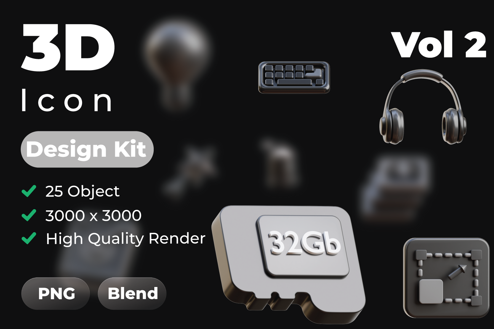 Design Kit Vol 2 3D Icon Pack - 25 Free Download Tools & Equipment 3D ...