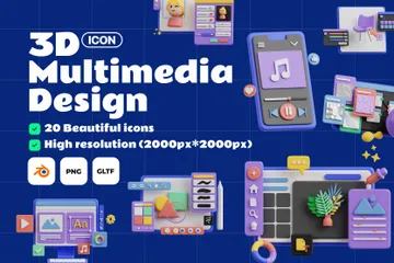 Design multimídia Pacote de Icon 3D