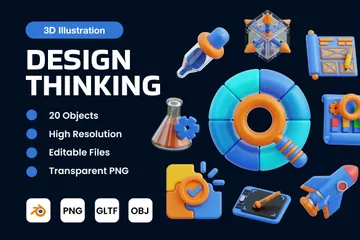 Pensamento de design Pacote de Icon 3D