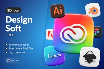 Free Design suave Pacote de Icon 3D