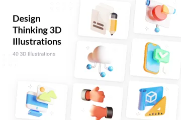Pensamento de design Pacote de Illustration 3D