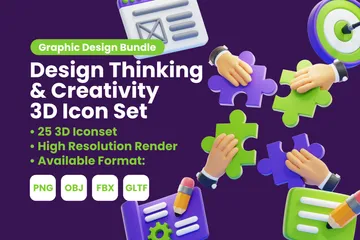 DESIGN THINKING & CREATIVITY 3D Icon Pack