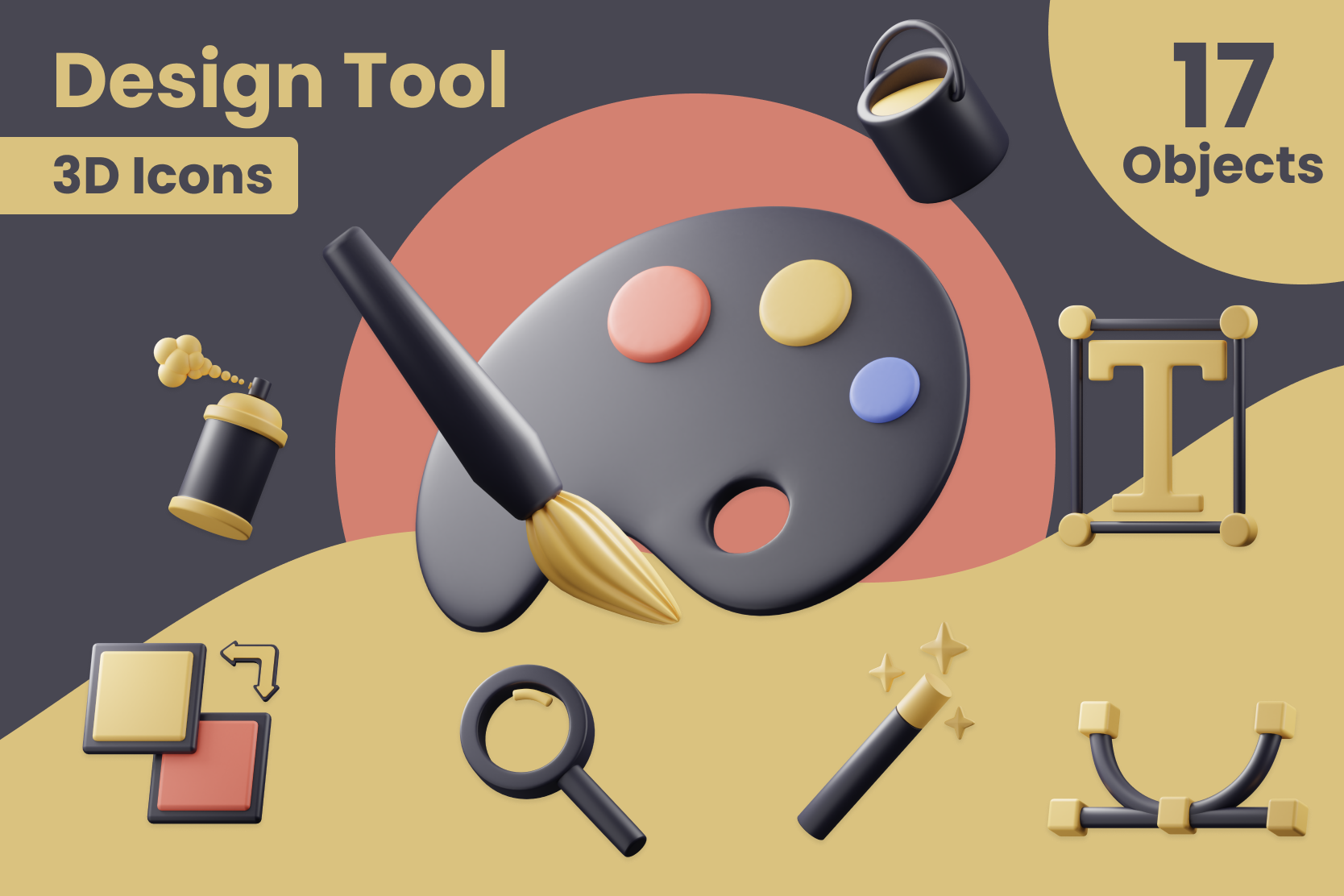 Design Tools 3D Illustration Pack - 17 Design & Development 3D ...