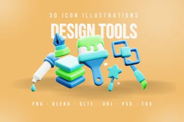 Entwurfswerkzeuge 3D Icon Pack