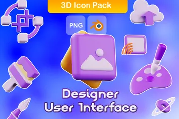 Designer User Interface 3D Icon Pack