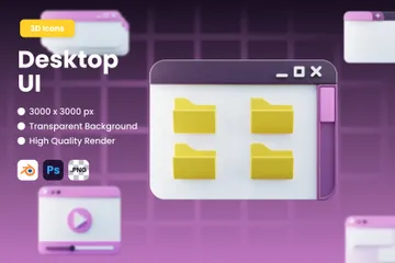 Desktop-Benutzeroberfläche 3D Icon Pack