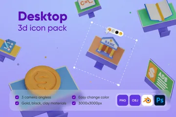 Desktop-Computer 3D Icon Pack