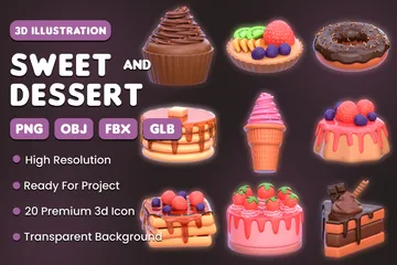 Sucrés et desserts Pack 3D Icon