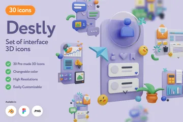 Destly Interface 3D Illustration Pack