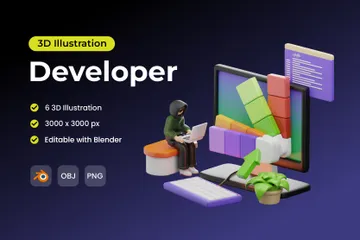 Developer 3D Illustration Pack