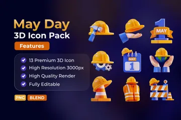 May Day Paquete de Icon 3D