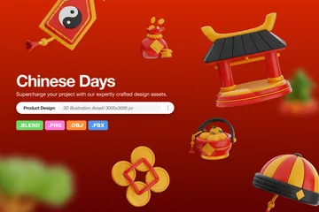 Dia Chinês Pacote de Icon 3D