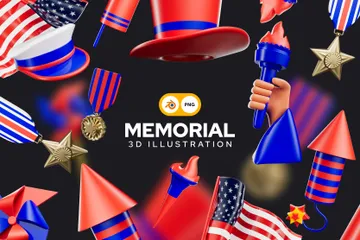 Día Conmemorativo Paquete de Icon 3D