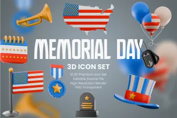 Día Conmemorativo Paquete de Icon 3D