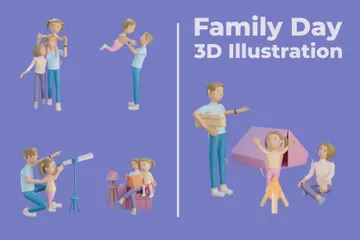 Dia da família Pacote de Illustration 3D