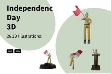 Dia da Independência Pacote de Illustration 3D