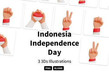 Free Dia da Independência da Indonésia Pacote de Icon 3D