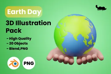 Dia da Terra Pacote de Illustration 3D