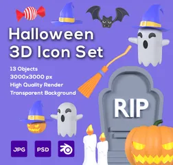 Dia das Bruxas Pacote de Icon 3D